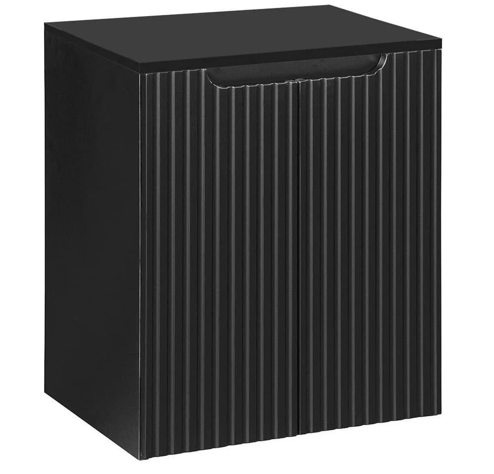 Lomadox Waschtischunterschrank NEWPORT-56-BLACK Schwarz Softclose - Bild 2