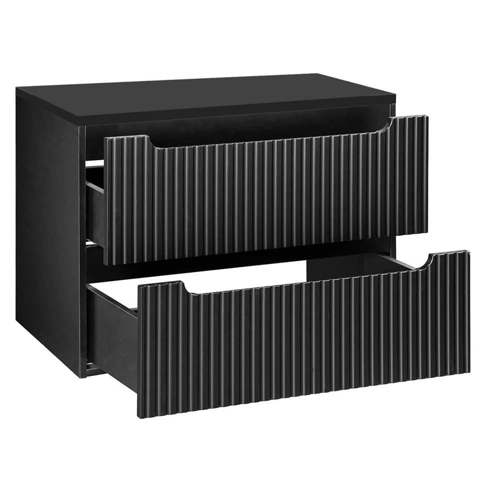 Lomadox Waschbeckenschrank NEWPORT 80 cm Schwarz Modern