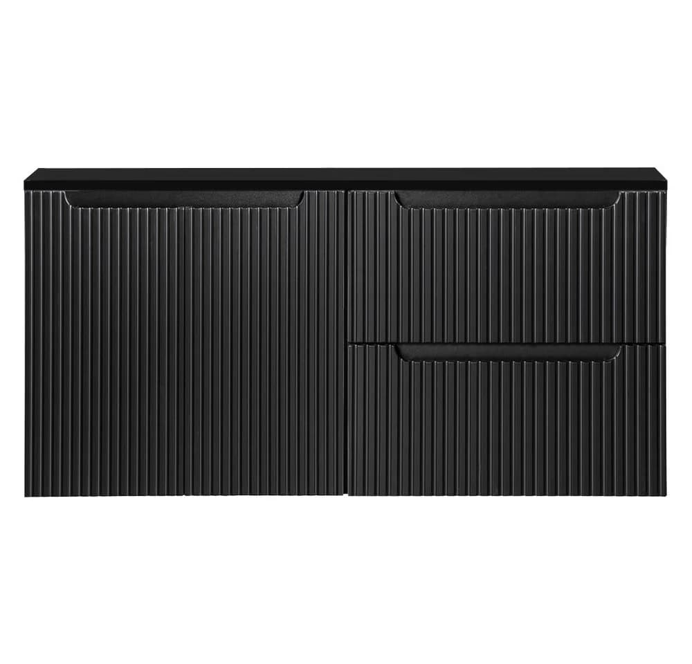 Lomadox NEWPORT-56-BLACK Doppelwaschtisch-Unterschrank 120 cm Schwarz Softclose