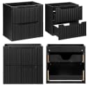 Lomadox Waschtischunterschrank NEWPORT-56-BLACK Schwarz mit Softclose Bild 1
