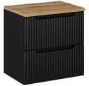 Lomadox Waschtischunterschrank NEWPORT-56-BLACK Schwarz mit Softclose Bild 2