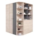 Lomadox Kleiderschrank DIAMANTE-133 Eiche Nb. Anthrazit 2 Türen Bild 2