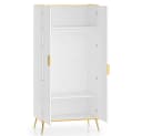 Lomadox Kleiderschrank VLORA-131 Weiß mit Goldfarbenen Griffen Bild 5