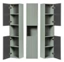 Lomadox Badmöbel-Set NEWPORT-56-GREEN, 140cm Waschtisch mit Waschbecken, Schilfgrün mit Eiche Bild 4
