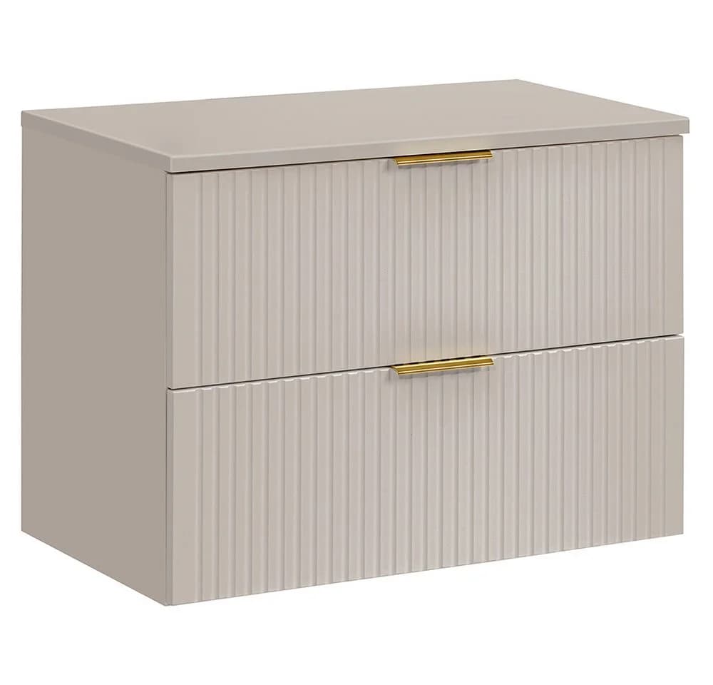Lomadox Waschtisch ADELAIDE-56-CASHMERE, Waschtischschrank 80cm, Kaschmir mit gerillter Front - Bild 2