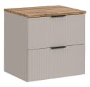 Lomadox Waschtischschrank ADELAIDE-56-CASHMERE mit gerillter Front und Softclose Bild 2