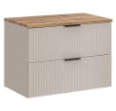 Lomadox Waschtischschrank Adelaide 56 Cashmere Eiche Rillenoptik Bild 2
