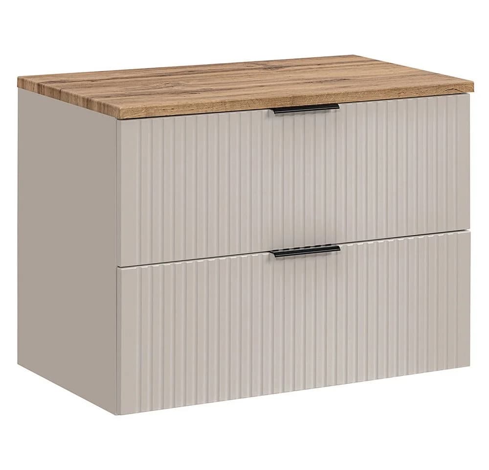 Lomadox Waschtischschrank Adelaide 56 Cashmere Eiche Rillenoptik - Bild 2