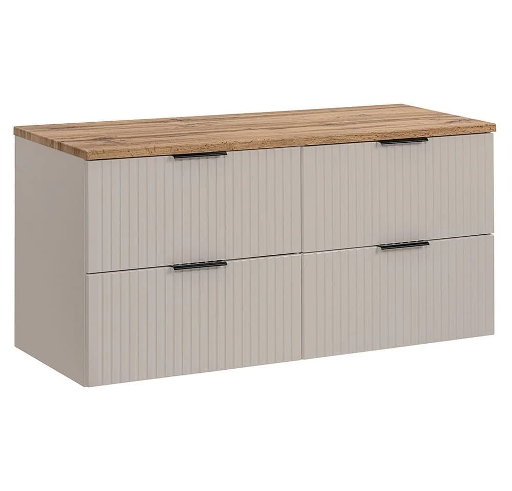 Lomadox Waschtischschrank ADELAIDE-56-CASHMERE mit gerillter Front - Bild 2