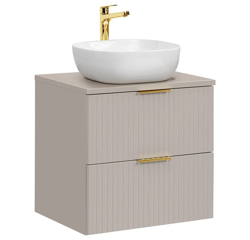 Lomadox Waschtisch ADELAIDE-56-CASHMERE 60cm mit Keramik-Aufsatzbecken - Bild 2