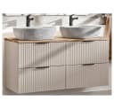 Lomadox Doppelwaschtisch ADELAIDE-56-CASHMERE 120cm mit Keramik-Waschbecken Bild 2