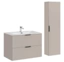 Lomadox Badmöbel-Set ADELAIDE-56-CASHMERE 80cm Waschtisch Hochschrank Keramik Bild 2