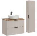 Lomadox Badmöbel-Set ADELAIDE-56-CASHMERE mit Softclose und Keramikwaschbecken Bild 2