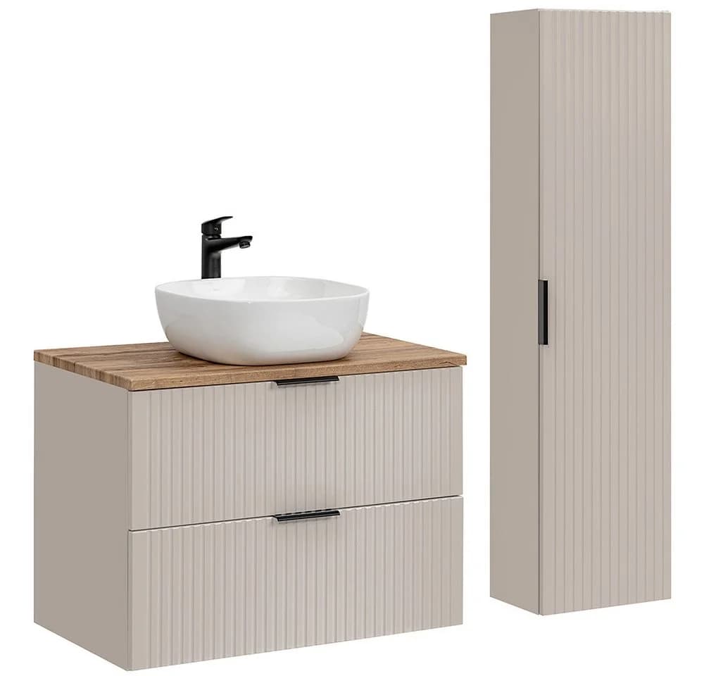 Lomadox Badmöbel-Set ADELAIDE-56-CASHMERE mit Softclose und Keramikwaschbecken - Bild 2