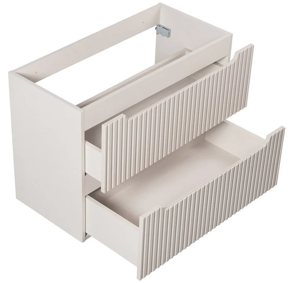 Lomadox Waschtischunterschrank NEWPORT-56-CASHMERE Kaschmir Gerillt 80x57x39cm - Bild 4