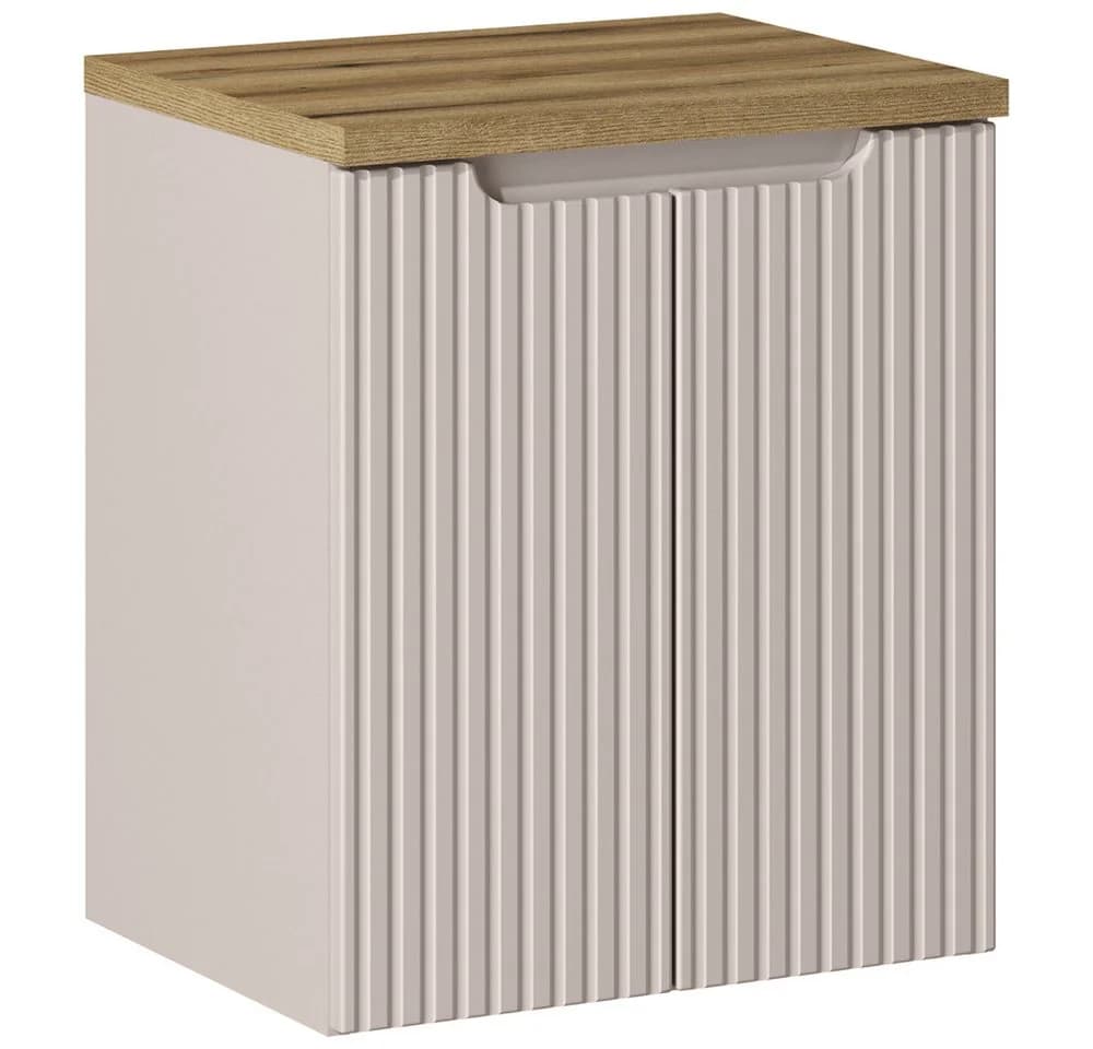 Lomadox Waschtischunterschrank NEWPORT-56-CASHMERE gerillte Front Softclose - Bild 2
