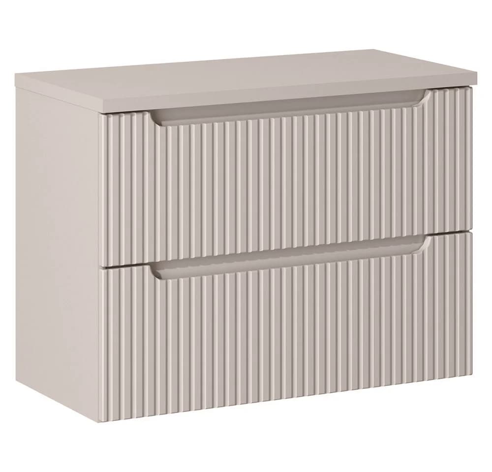 Lomadox Waschtischunterschrank NEWPORT 80cm Kaschmir Gerillte Front - Bild 2