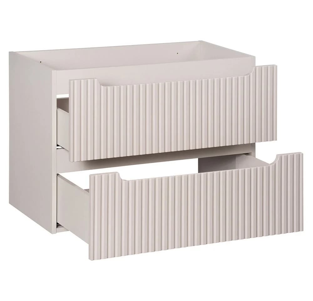 Lomadox Waschtischunterschrank NEWPORT 80cm Kaschmir Gerillte Front - Bild 5