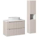 Lomadox Badmöbel-Set NEWPORT-56-CASHMERE mit Waschtisch und Hochschrank Bild 2