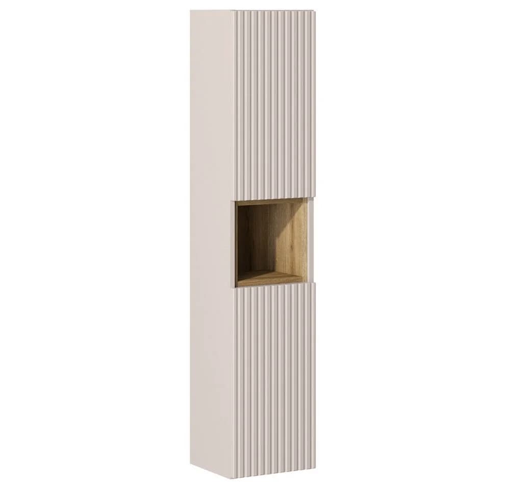 Lomadox Hochschrank NEWPORT-56-CASHMERE Badschrank mit gerillter Front - Bild 2