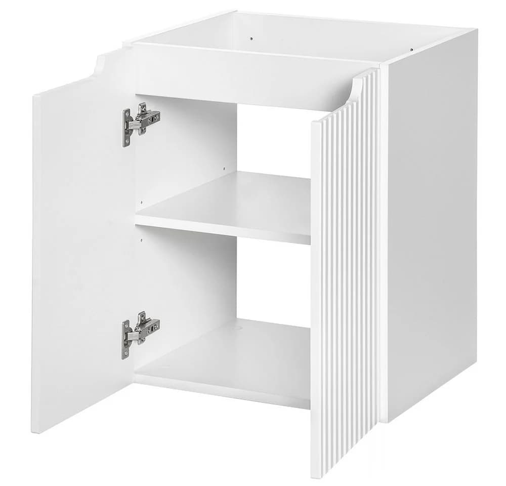 Lomadox Unterschrank NEWPORT-56-WHITE Weiß Gerillte Front Softclose