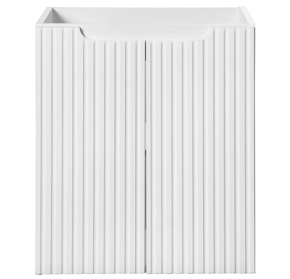 Lomadox Unterschrank NEWPORT-56-WHITE Weiß Gerillte Front Softclose - Bild 5