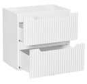 Lomadox Waschbeckenschrank NEWPORT-56-WHITE 60cm Weiß Eiche Gerillte Front Bild 5