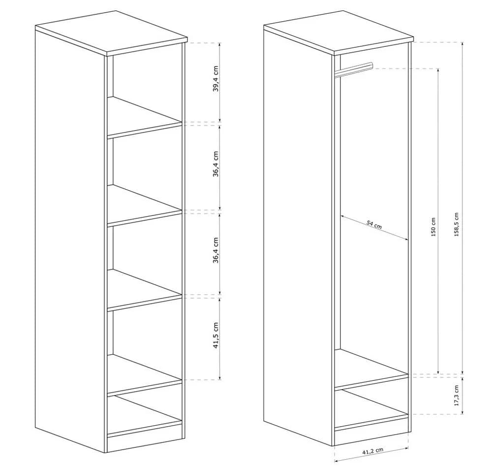 Lomadox Kleiderschrank TEORA-161 Braun Klassisches Design - Bild 4