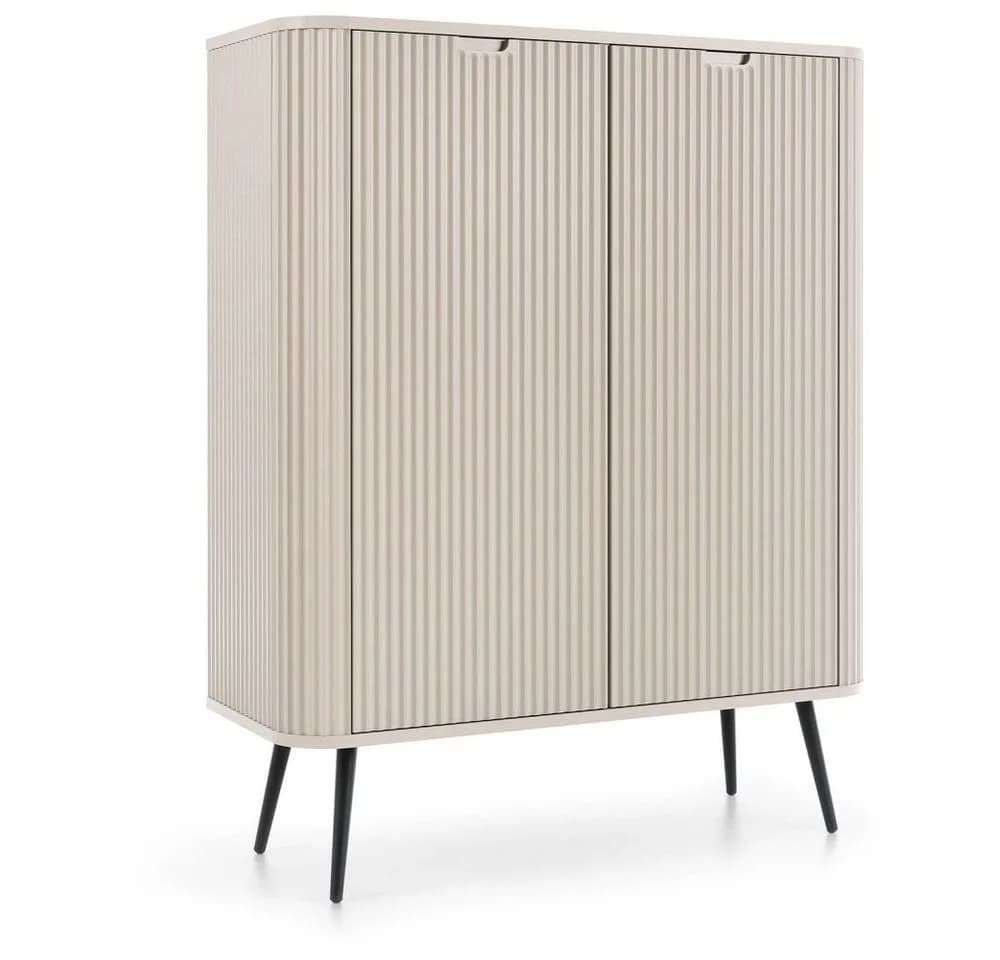 Lomadox Highboard ZARA-160 Beige Gold Rillen-Design - Bild 2