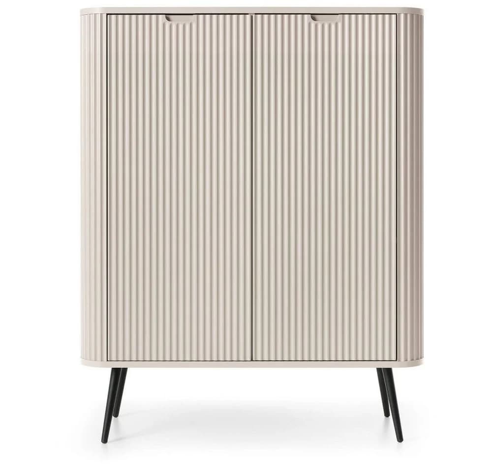 Lomadox Highboard ZARA-160 Beige Gold Rillen-Design - Bild 3