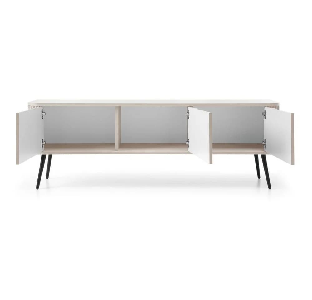 Lomadox Lowboard ZARA-160 Kaschmir beige mit Rillen