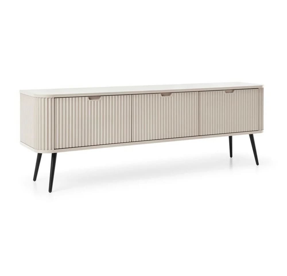 Lomadox Lowboard ZARA-160 Kaschmir beige mit Rillen - Bild 2