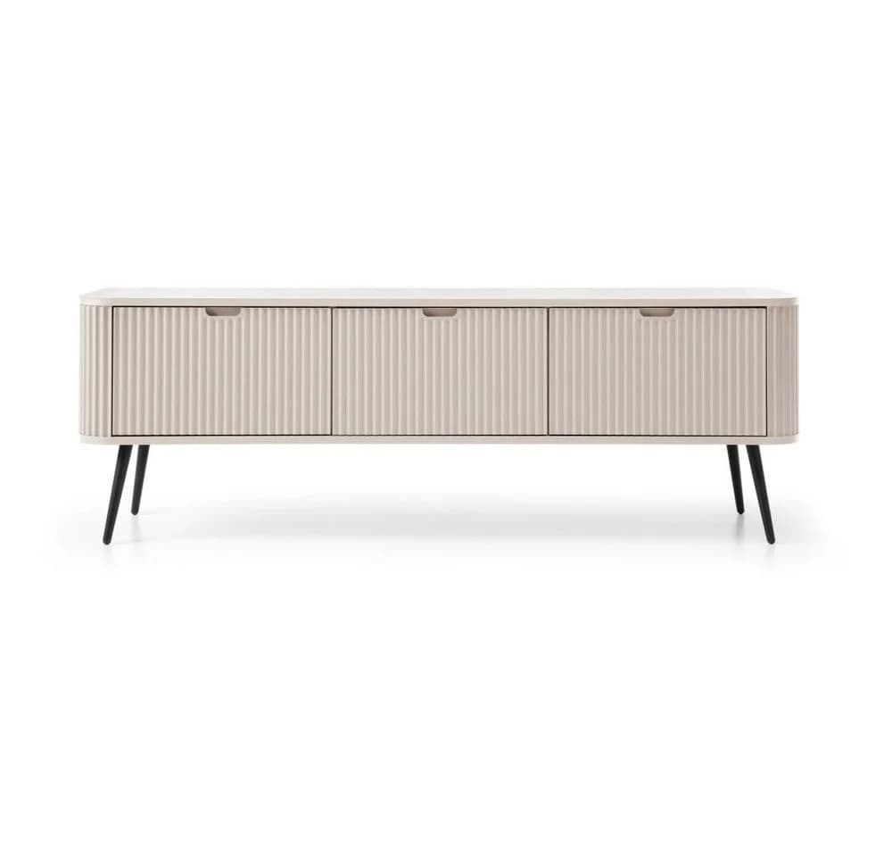 Lomadox Lowboard ZARA-160 Kaschmir beige mit Rillen - Bild 3