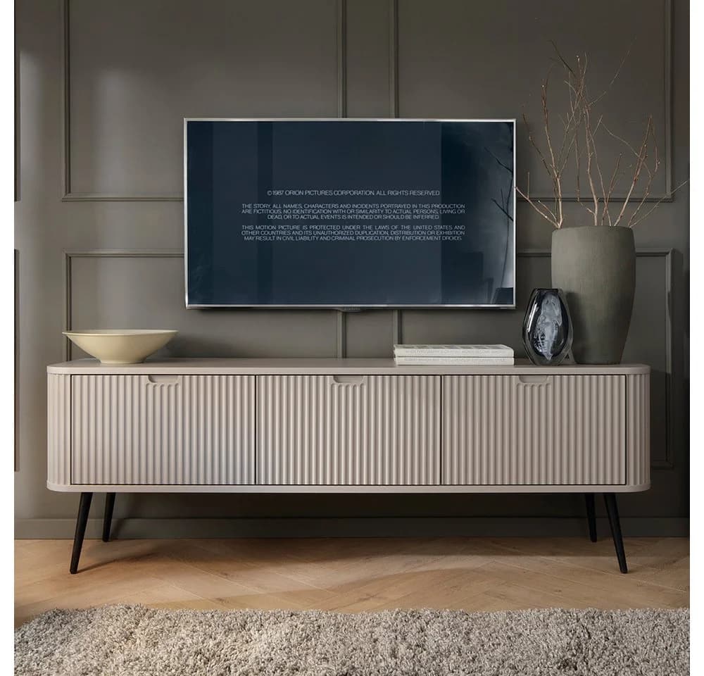 Lomadox Lowboard ZARA-160 Kaschmir beige mit Rillen - Bild 5
