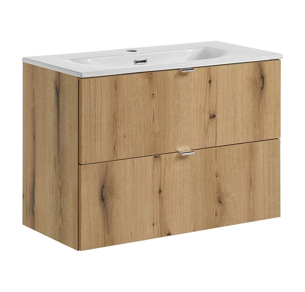 Lomadox Waschtisch NEWPORT-56-OAK mit Unterschrank und Keramikbecken - Bild 2