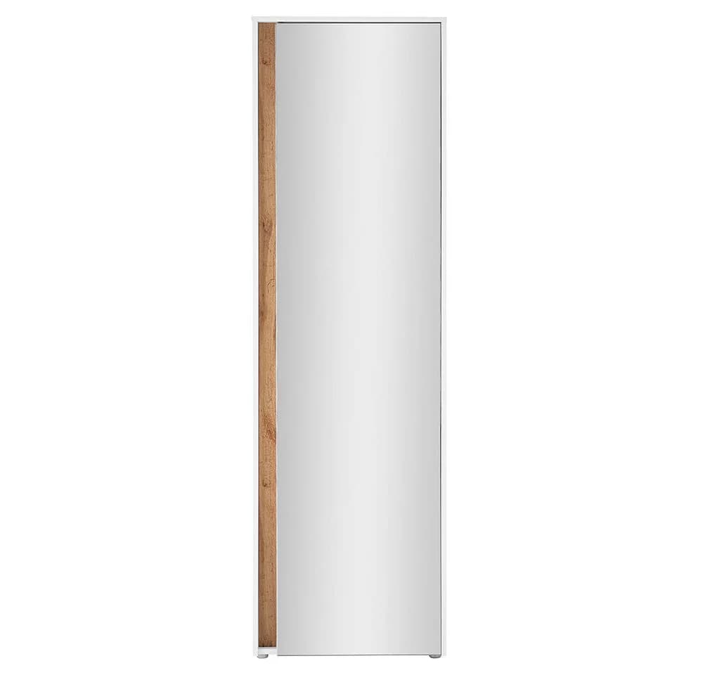 Lomadox Garderobenschrank CRISP-61 Weiß mit Wotan Eiche Nb. 1 Spiegeltür 60 cm - Bild 4