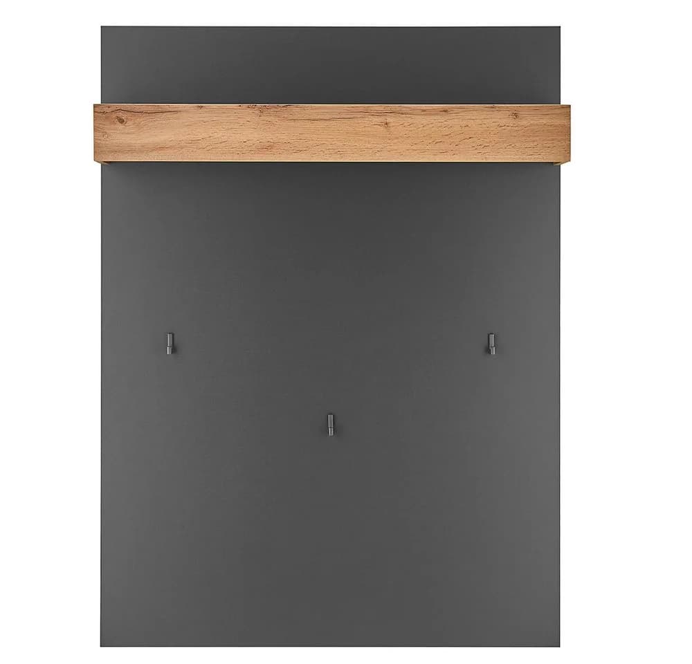 Lomadox Garderobenpaneel CRISP-61 Anthrazit Wotan Eiche 3 Haken - Bild 2