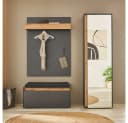 Lomadox Garderobenpaneel CRISP-61 Anthrazit Wotan Eiche 3 Haken Bild 5