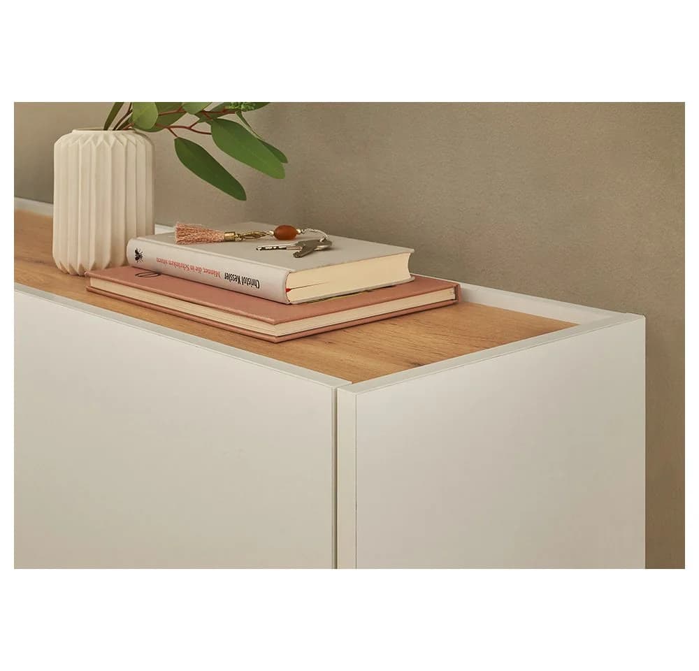 Lomadox Garderoben-Set CRISP-61 Weiß mit Wotan Eiche Nb. 2-teilig
