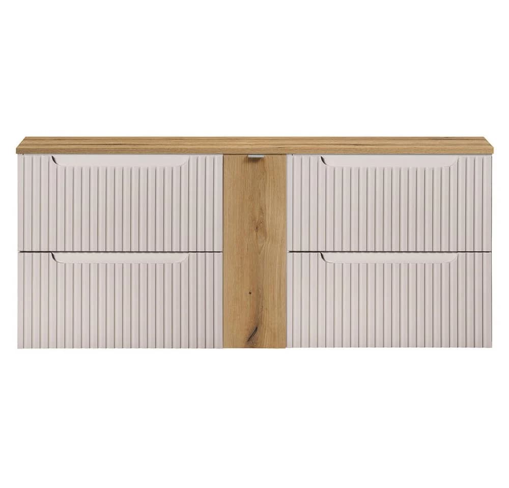 Lomadox Waschtischunterschrank NEWPORT-56-CASHMERE Beige/Eiche Softclose - Bild 2