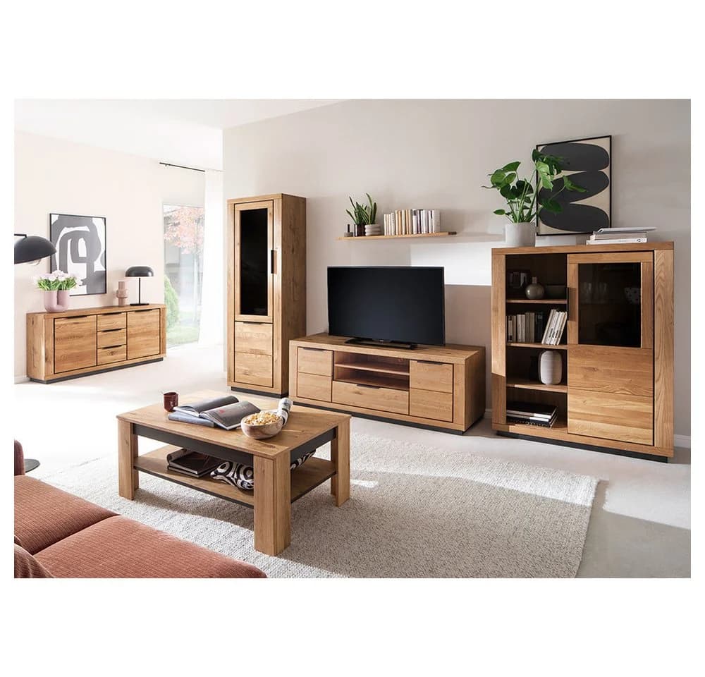 Lomadox Sideboard GIUSTINO-06 Wildeiche massiv geölt mit Schubladen - Bild 5
