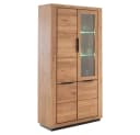 Lomadox Vitrine GIUSTINO-06 Eiche teilmassiv geölt mit LED-Beleuchtung Bild 2