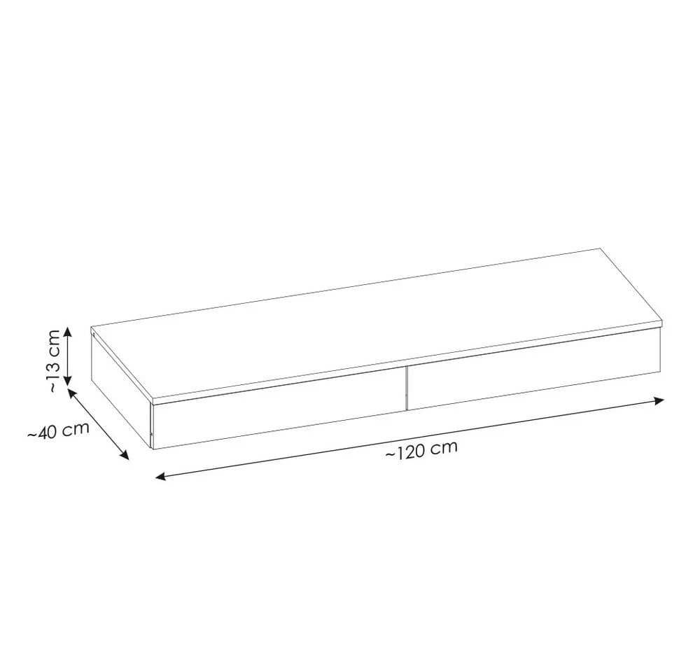 Lomadox Wandhängender Schreibtisch FIER-129 Eiche Grifflos - Bild 4