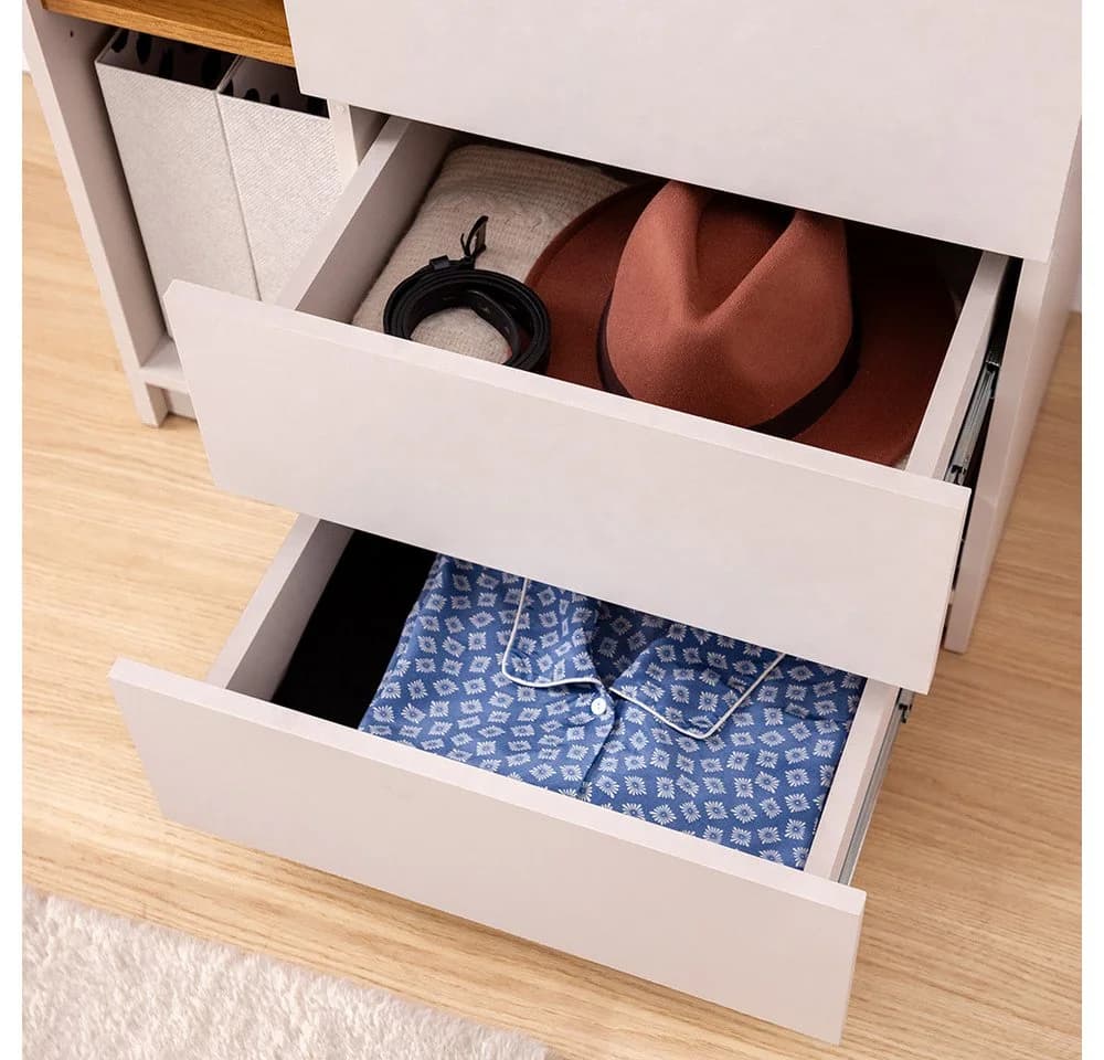 Lomadox Kleiderschrank FIER-129 Kaschmir Eiche 1 Tür 2 Schubladen - Bild 4