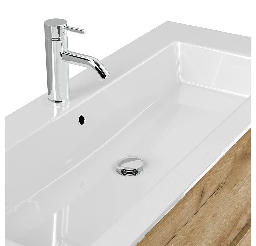 Lomadox Waschtisch LIVIGNO-02 120cm Mineralguss Eiche