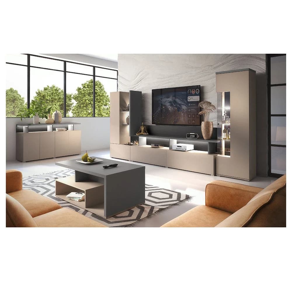 Lomadox Couchtisch SELCE-83 Anthrazit Beige 100 cm - Bild 4