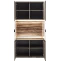 Lomadox Vitrine LIEZEN-05 Grau mit Eiche, Glasfront, LED Bild 1