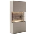 Lomadox Vitrine LIEZEN-05 Grau mit Eiche, Glasfront, LED Bild 2