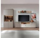 Lomadox Vitrine LIEZEN-05 Grau mit Eiche, Glasfront, LED Bild 5