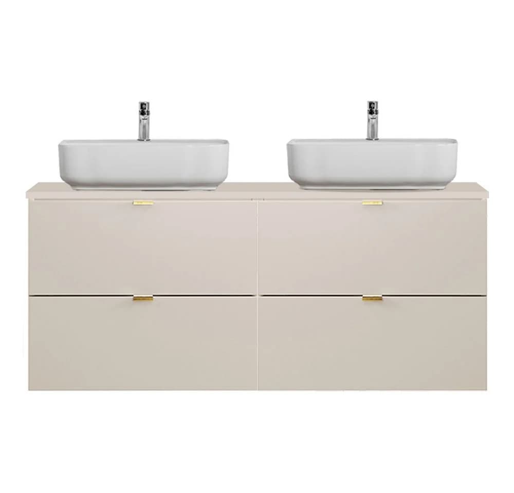Lomadox DURANGO-56 Doppelwaschtisch 120 cm Kaschmir Keramik - Bild 2